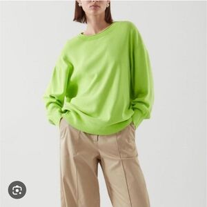 COS women's neon cotton knit top jumper sweater size S